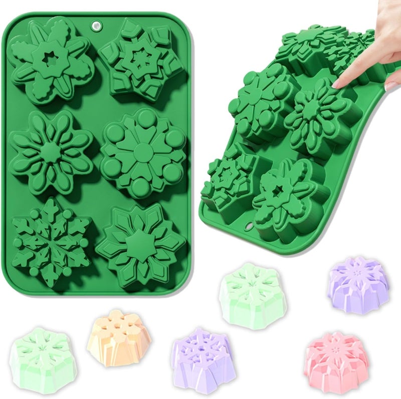Mtruil 1 Pcs Snowflakes Shape Chocolate Molds Christmas Silicone Molds Thanksgiving Autumn Harvest Festival Chocolate Silicone Molds Various Snowflakes Shape Mold for Cake Toppers - Image 1